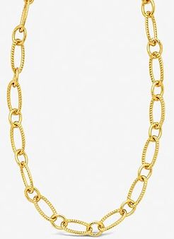 Sterling Forever Textured Oval Link Chain Women's Gold