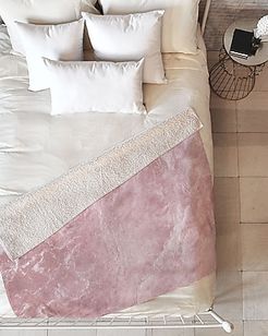 Deny Designs Pink Marble Fleece Throw Blanket Pink Women's 60X50