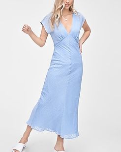 Emory Park Striped V-Neck Maxi Dress Blue Women's S