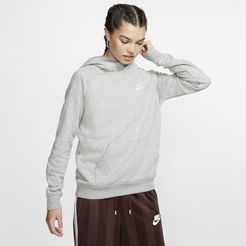 Felpa pullover in fleece con cappuccio e collo a imbuto Nike Sportswear Essential - Donna - Grigio