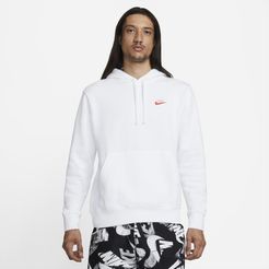 Felpa pullover con cappuccio Nike Sportswear Club Fleece - Uomo - Bianco