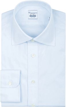 Camicia non iron azzurra, regular basel francese
