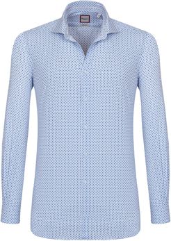 Camicia trendy con microfantasia geometrica francese