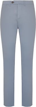 Cotton popeline chinos trousers light blue