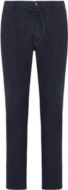 Cotton poplin chinos with coulisse blue navy