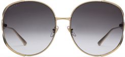 Round-frame metal sunglasses