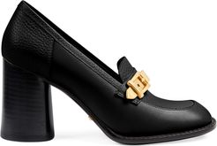 mid-heel loafer with chain