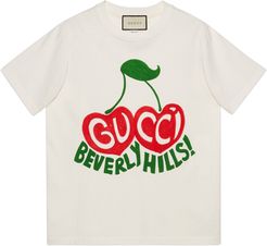 "Beverly Hills" cherry print T-shirt
