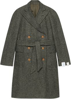 Herringbone wool coat