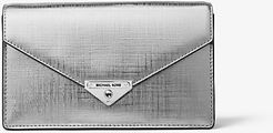 Grace Medium Metallic Leather Envelope Clutch