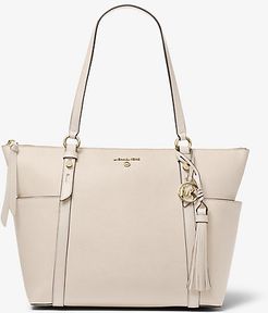 Sullivan Large Saffiano Leather Top-Zip Tote Bag