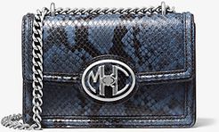 Monogramme Python Embossed Leather Shoulder Bag