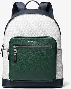 Hudson Color-Block Logo and Leather Backpack