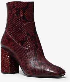 Marcella Flex Snake Embossed Leather Ankle Boot