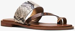 Pratt Two-Tone Python Embossed Leather Sandal