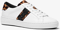 Irving Leopard Print Calf Hair and Leather Stripe Sneaker