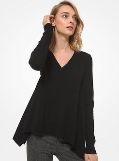 Draped Cashmere Asymmetric Sweater