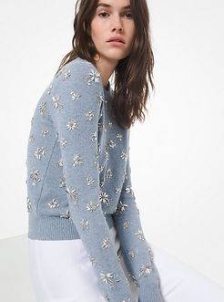 Floral Embroidered Cashmere Sweater