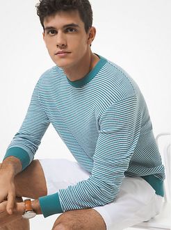 Striped Textured Cotton Sweater