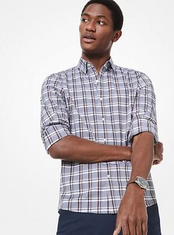 Slim-Fit Check Stretch-Cotton Shirt