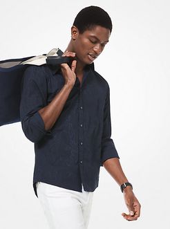 Slim-Fit Embroidered Cotton Shirt