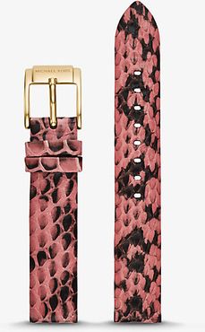 Runway Snake-Embossed Leather Watch Strap