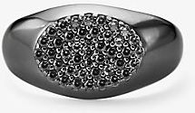 Black Rhodium-Plated Sterling Silver Pavé Signet Ring
