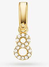 14K Gold-Plated Sterling Silver Pavé Number 8 Charm