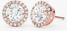 Precious Metal-Plated Sterling Silver Pavé Large Studs