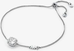 Sterling Silver Pavé Halo Slider Bracelet