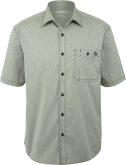 Grayson Short Sleeve Shirt Gray Chambray, Size L