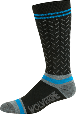 3PK Single Shift Plus Crew Sock Black, Size L