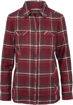 Autumn Long Sleeve Flannel Cranberry Plaid, Size XL