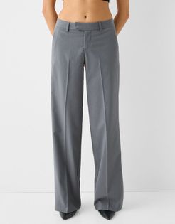 Pantaloni Tailored Fit Straight Low Waist Donna 38 (Eu 34) Grigio Scuro