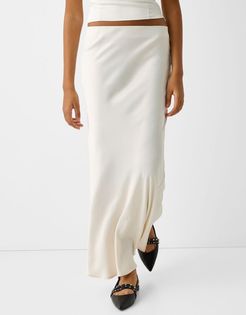 Gonna Satin Midi Donna Xs Bianco