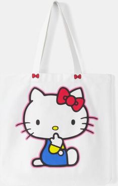Borsa Shopper Con Stampa Hello Kitty Donna Bianco