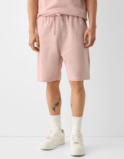 Bermuda Relax Fit In Felpa Strutturati Uomo Xl Rosa