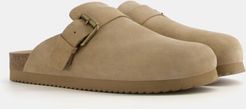 Sabot In Pelle Con Fibbia Da Uomo Uomo 42 Taupe