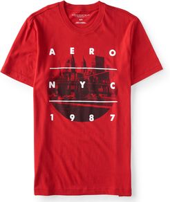 Aero Nyc Circle Graphic Tee - Red Classic, Large