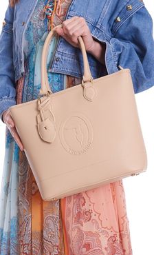 BORSA SHOPPING TRUSSARDI CON LOGO IRIS BEIGE