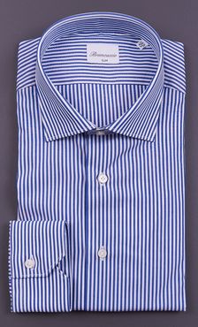 CAMICIA BRANCACCIO RIGATA SLIM FIT BLU