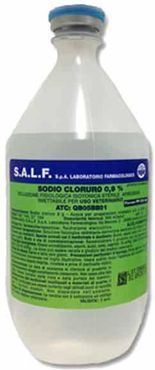 Salf Sodio Cloruro 0,9% Soluzione Fisiologica per Animali 1 flacone da 500 ml