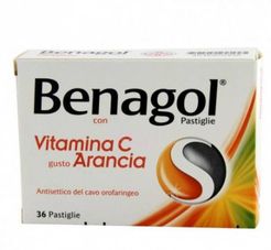 Vitamina C e Arancia Trattamento per il mal di gola 36 pastiglie