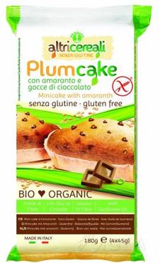 Altri Cereali Plumcake biologici con Amaranto e Gocce di Cioccolato 4 x 45 g