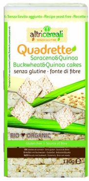 Altri Cereali Quadrette Snack biologico con grano saraceno e quinoa 130 g