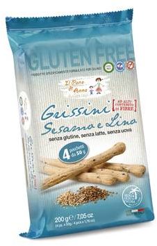 Grissini Sesamo e Lino Prodotto senza glutine 200 g