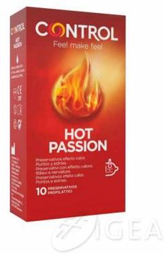 Hot Passion Preservativi Stimolanti con Nervature e Lubrificanti Effetto Caldo