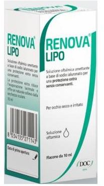 Doc Renova Lipo Collirio Sostituto Lacrimale a Base di Acido Ialuronico 0,4% Flacone 10 ml
