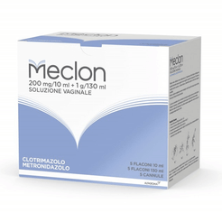 Meclon Soluzione Vaginale 200 mg/10 ml + 1 g/130 ml - 5 flaconi