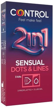 2 in 1 Sensual Dots & Lines Kit Profilattico + Gel